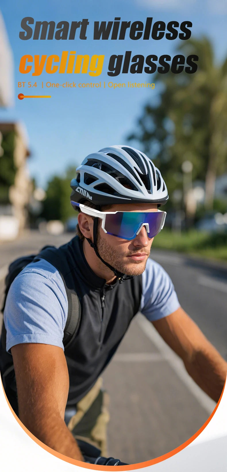 Smart Glasses Cycling Sport 100+ Online Language AI Automatic Dialogue Translation Bluetooth Glasses With Speaker UV Protection