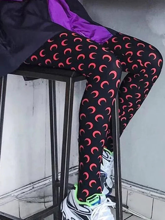 Fashionable Women Printed Elastic Jumpsuit New Summer Casual Seamless Tight Thin Women's High Waisted Leggings