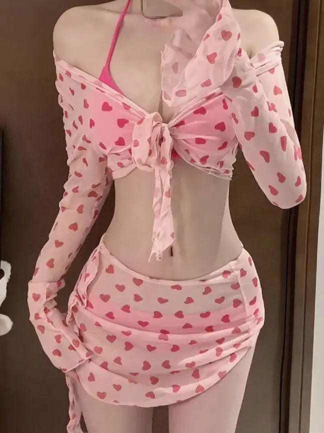 Solid Cute Women Checkered Bikini: Flattering, Slimming  High-Cut Two-Piece Bikini Hot Vacation Swimming Beach