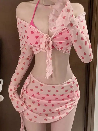 Solid Cute Women Checkered Bikini: Flattering, Slimming  High-Cut Two-Piece Bikini Hot Vacation Swimming Beach
