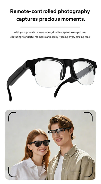 New Camera Control Smart Glasses 2025 Music Sunglasses Headphones Wireless Bluetooth Call Headset HIFI Audio glasses For Android