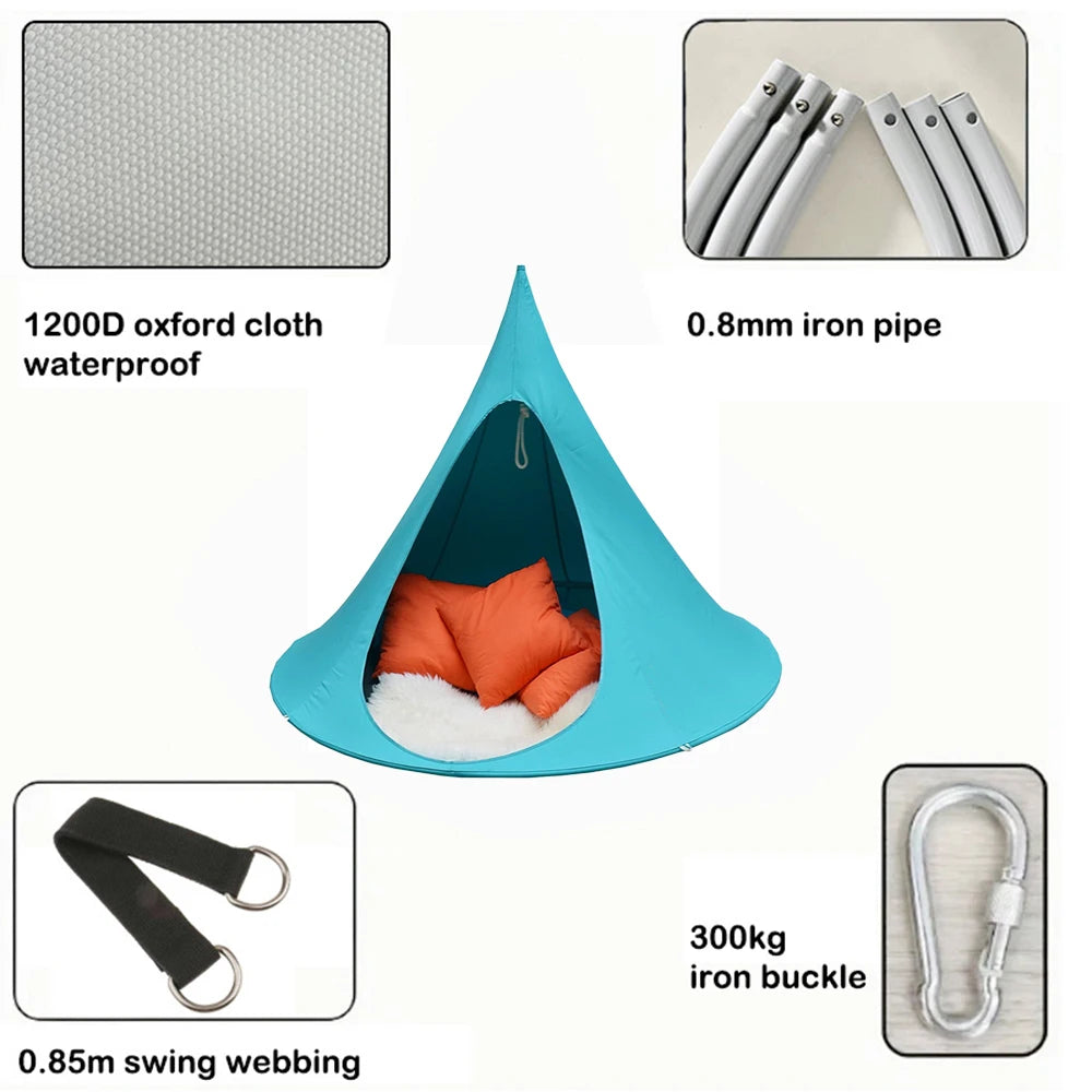 Hanging Chair Hammock, Portable Butterfly Shaped Swing Hanging Chair, 1200D Oxford Fabric Waterproof Casual Hanging Double Swing For Indoor Bedroom Living Room Decor, Outdoor Patio Garden And Camping
