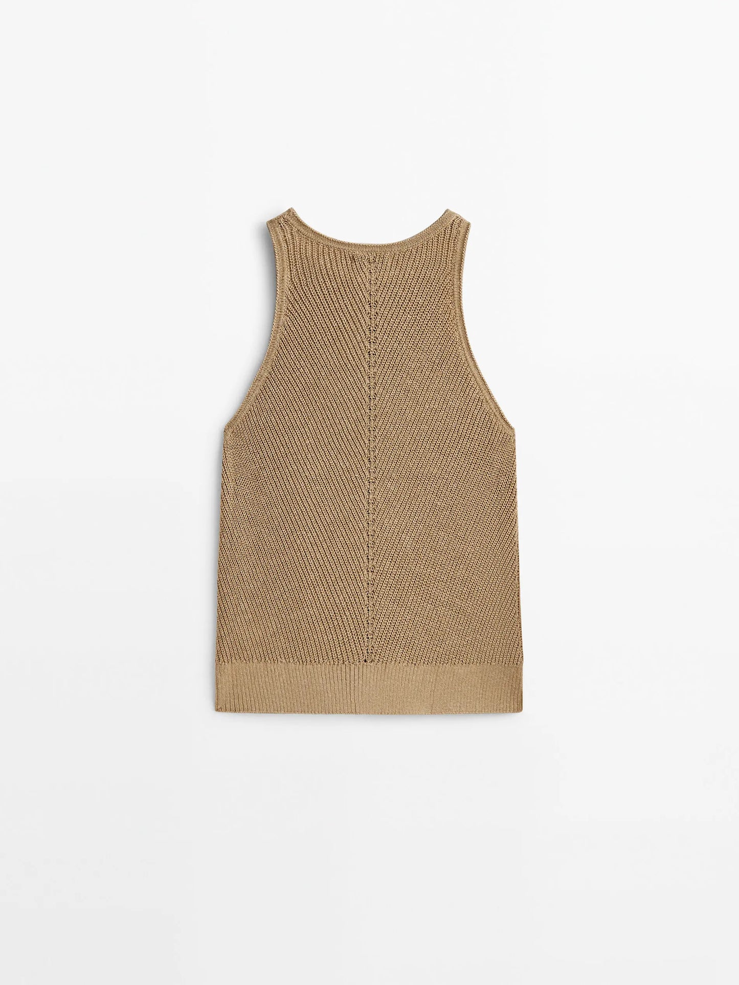 Ethereal Traf Md 2026 YAZHIMEI summer new style of Women's casual standard brown crew-neck knitted rib vest