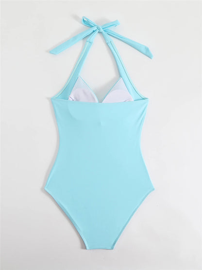 One Piece Solid Swimsuit Women 2026 Plain Ruched Swimwear Slim V Neck Bodysuit Female Bathers Bathing Swimming Swim Beach Summer