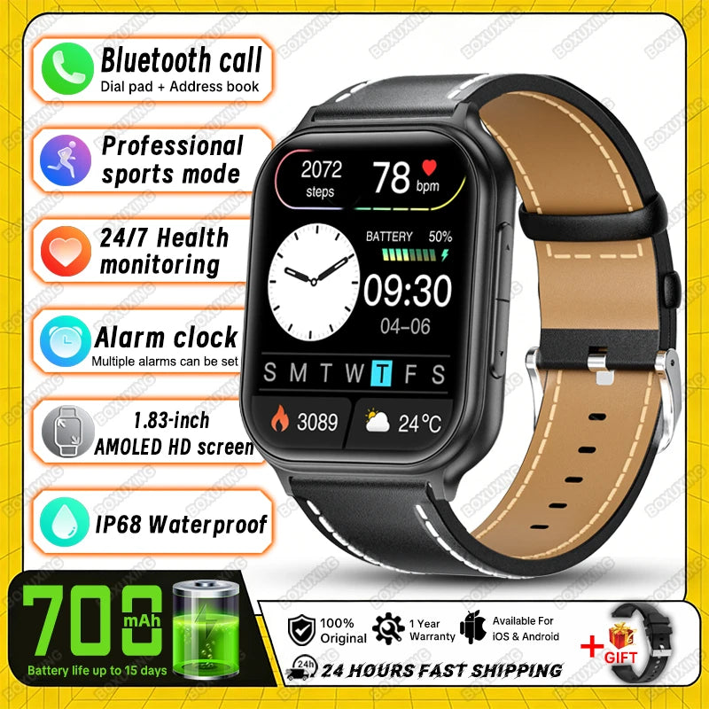 2026 New Smartwatch Women Sports Fitness Track IP68 Waterproof Built-in 24H Heart Rate Bluetooth Call Ladies Fashion Smartwatch