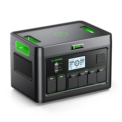 EBL Portable Power Station 2400W (Peak 4800W), 1843.2Wh LiFePO4 Solar Generator for Home Backup, RV & Camping, Fast 1.6H Recharge, 12 Output Ports with 4×120V Pure Sine Wave AC Outlets