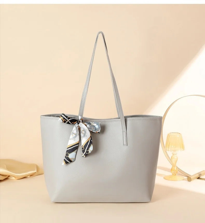 Luxury Handbag Women Bags Designer High Quality Pu Leather Solid Color Shoulder Bags for Women Large Capacity Shopping Tote Bag