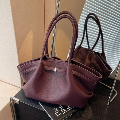 2026 French Style Women Tote Bag Large Capacity Luxury Underarm Bag Casual Single Shoulder Handbag Daily Commute Shopping Bags