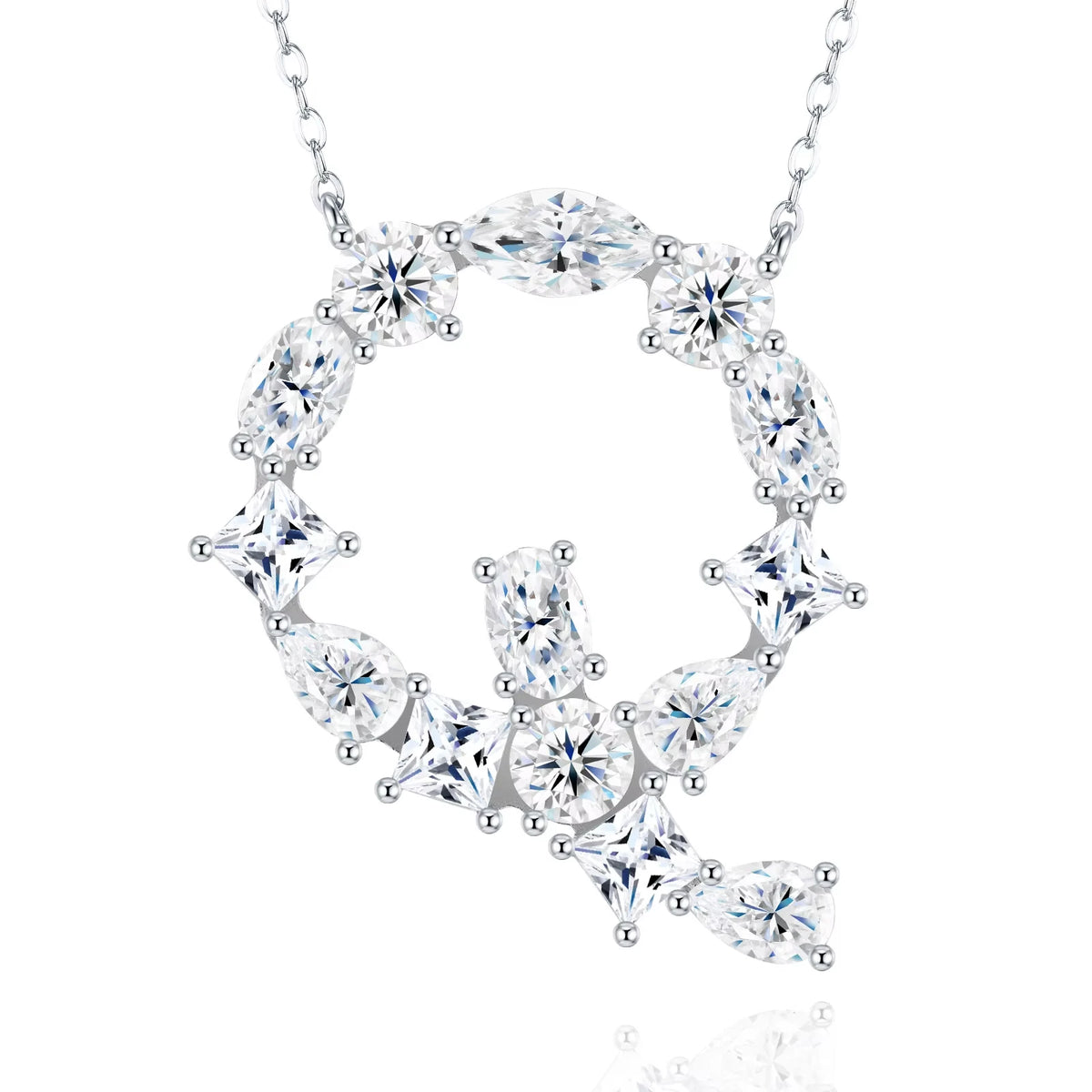 Fashion 26 Letter Man Women's Moissanite Custom Name Necklace 925 Sterling Silver Moissanite Diamond Pendant Necklace Gift