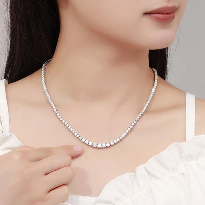 Serenity Gradient D Color Moissanite Tennis Necklace For Women Man 925 Sterling Sparkling Neck Chain Wedding Bridal Fine Jewelry