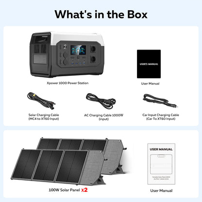 CTOLITY XP1000 1800W Portable Power Station 1024Wh Lifepo4 Apartment Charging Station Pure Sinve Wave Camping Solar Generator