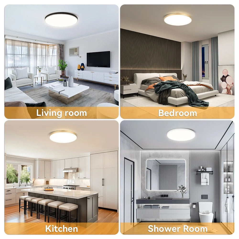 Led Ceiling Lamp 110v 220v Waterproof Led Panel Lights   for Kitchen Bathroom Lamp Balcony Ceiling Chandelier Lighting Fixture