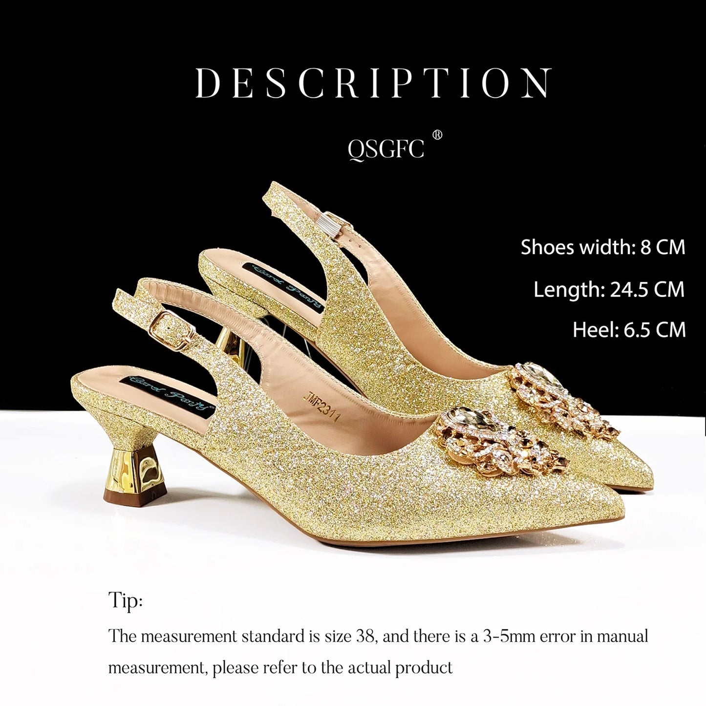 Hot Selling Elegant Noble Colorful Rhinestone Design White Color Party Wedding Pointed Toe High Heel Women Shoes and Bag Set
