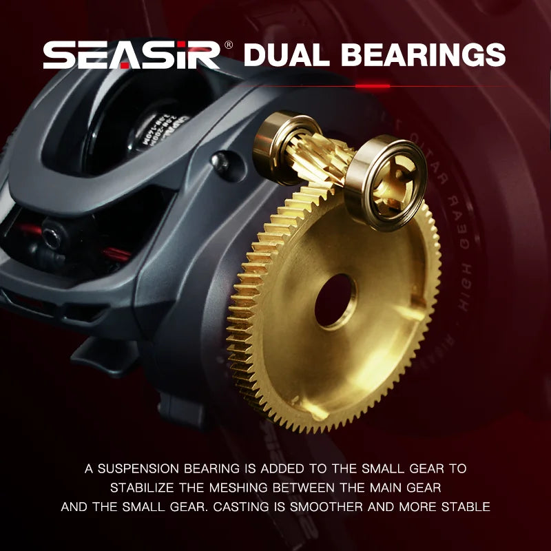 Seasir Commando Power Baitcaster Reel High Speed Gear Ratio 7.1:1  Drag 9kg New Generation Drag Clicker Fresh Saltwater Fishing