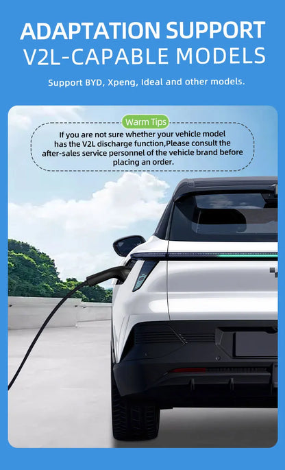 Outdoor Electricity V2L Discharger GBT 4KW EV Discharger EU socket For BYD MG Geely Jaecoo ZEEKR XPENG Renault NAMMI EU