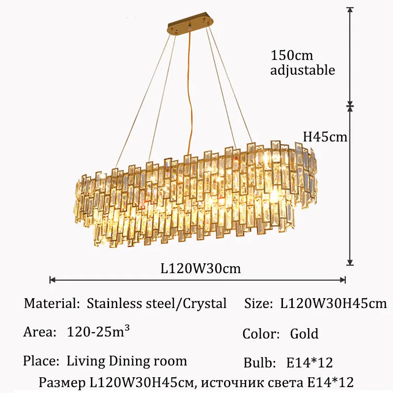 Luxury Crystal Ceiling Pendant Chandelier Lights Dining Room Chandeliers Lighting for Living Room Light Home Decor Lustre Salon