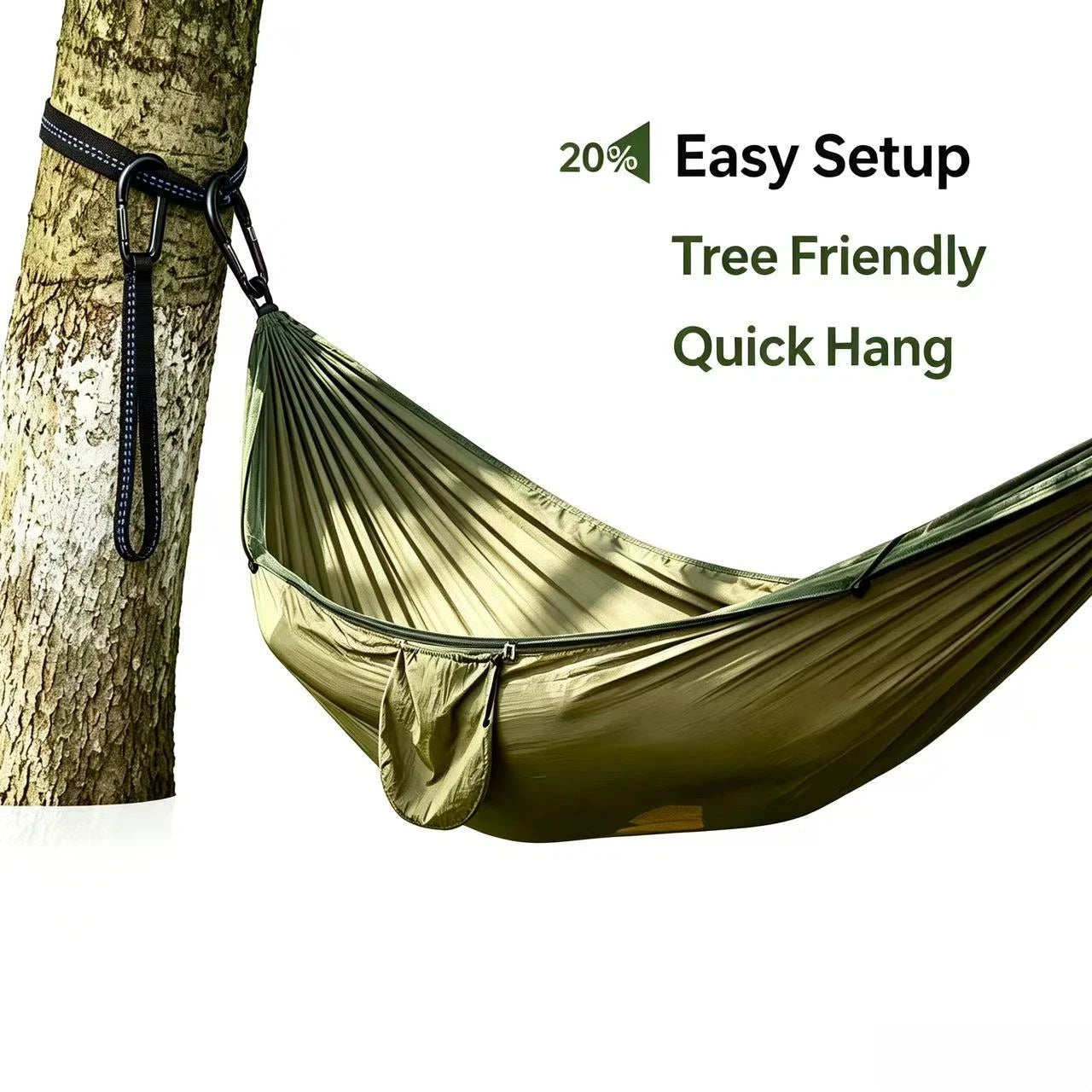 Outdoor Double Hammock with Mosquito Net Lightweight Portable Anti Bug Hammock Fast Install for Camping Hiking Travel Backyard