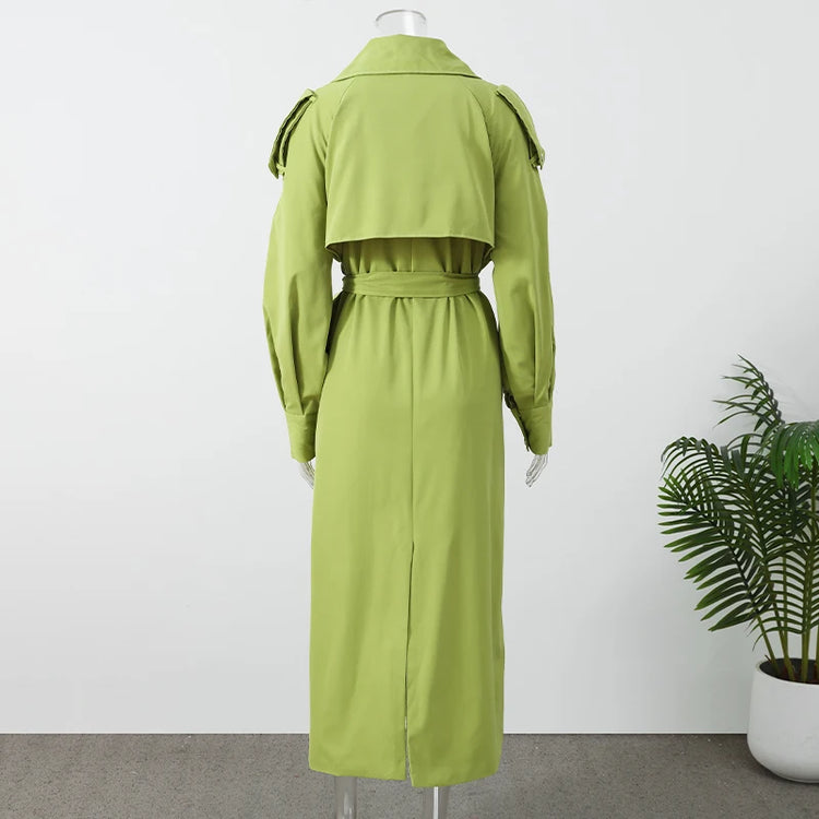 Black Stand Collar Trench Coat Women Casual Long Sleeve Single-breasted Loose Windbreaker 2026 Lady Autumn High Street Outwear