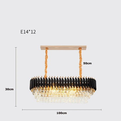 Villa Luxury Living Room Chandelier K9 Crystal Restaurant Pendant Lights Modern Ceiling Chandelier Dining Table Indoor Home Lamp