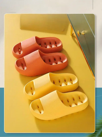 Men's Bathroom Bathing Slippers Women's New Summer Indoor Home Eva Anti-Slip Anti-Odor Couple Shower Leakage Quick-Drying Slippers for Women