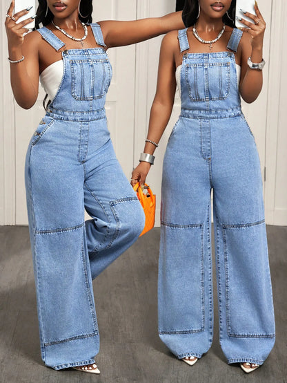 Jumpsuits Women Denim One Piece Suspenders Overalls Long Pants Tight Waist Rompers Y2k Streetwear Jumpsuit Work 2026 Summer