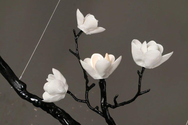 New Italian Light Luxury Ceramic All Copper Branch Living Room Ceiling Light Hotel Restaurant Sales Department Staircase Light