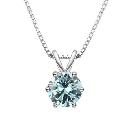1.0Ct-5Ct Moissanite Pendant Necklace With Certificate For Women Original Real 925 Silver Chain Solitaire Drop Necklaces