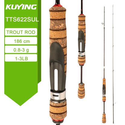 KUYING TETON Spinning Casting Rod For Fishing Lure Rods BFS Pole Carbon 0.8-8g 1-8lb FUJI Parts Baitcaster