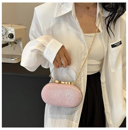 Luxury Sequined Hand-held Dinner Bag, Elegant Style Bag, High-end Chain Single-shoulder Crossbody Bag, Handbag for Wedding Party
