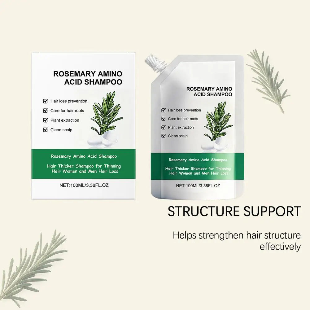 Organic Rosemary Hair Growth Shampoo Thickening Hydrolyzed Keratin Dry Frizzy Damaged Repair Moisturizing Scalp Cleaning Shampoo