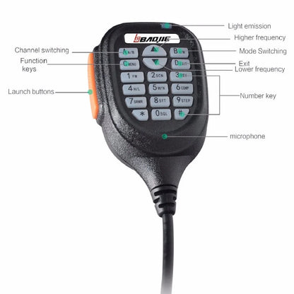 BAOJIE BJ218 Car Trunk Mobile Radio Dual Band 25W 256CH Scan DCS CTCSS Power Cable Keyboard Microphone Wireless Communication