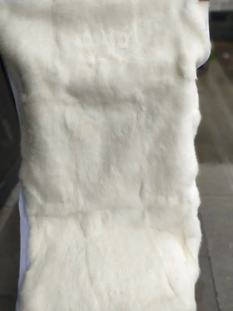 Full pelt rabbit skin plate real leather fur blanket rabbit fur parka lining clothing fabric