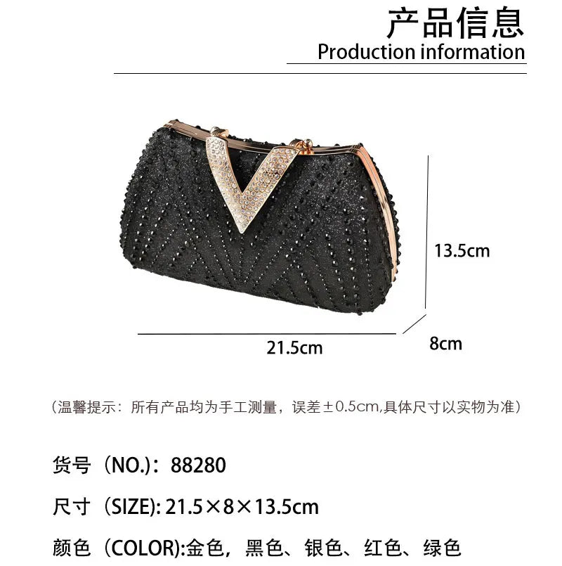Diamond Silver Shoulder Bags for Women Wedding Inspired Designer Handbags 2026 Luxury Quality V Hasp Rhinestone Crossbody Bags