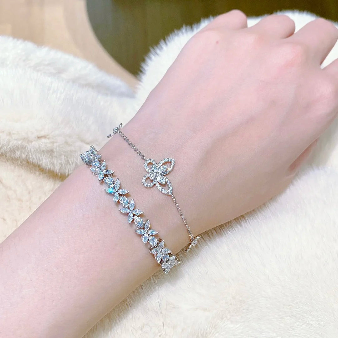 Classic S925 sterling silver phantom butterfly hollow out women's bracelet. Exquisite gifts. Luxury Jewelry