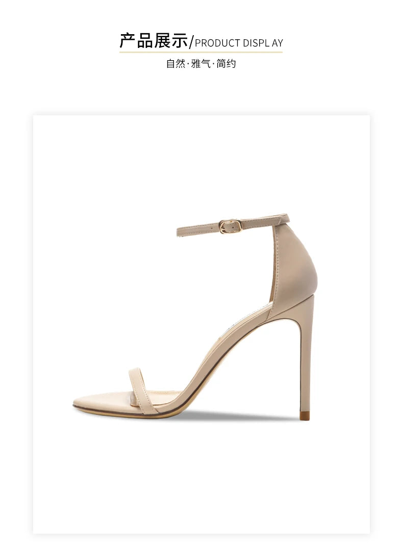 Luxury Brand Heeled Sandals Summer Gladiator Buckle Strap Elegant Slingbacks High Heels Sexy Classic Ladies Prom Shoes Women