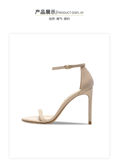 Luxury Brand Heeled Sandals Summer Gladiator Buckle Strap Elegant Slingbacks High Heels Sexy Classic Ladies Prom Shoes Women