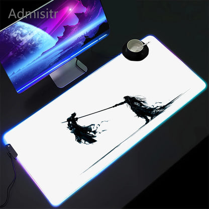RGB Gaming Mousepad Space Mouse Mats LED Large Gamer Mousepads Keyboard Pads Luminous Desk Mat Final Fantasy Mouse Pad Backlit
