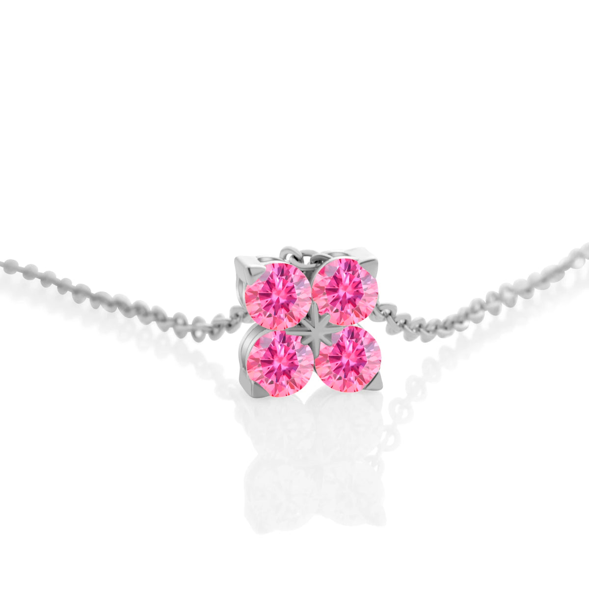 Classic Four Leaf 925 Sterling Silver 0.4CT D Color Moissanite Silver Necklace Chain For Women Fine Jewelry Gift Birthday Party