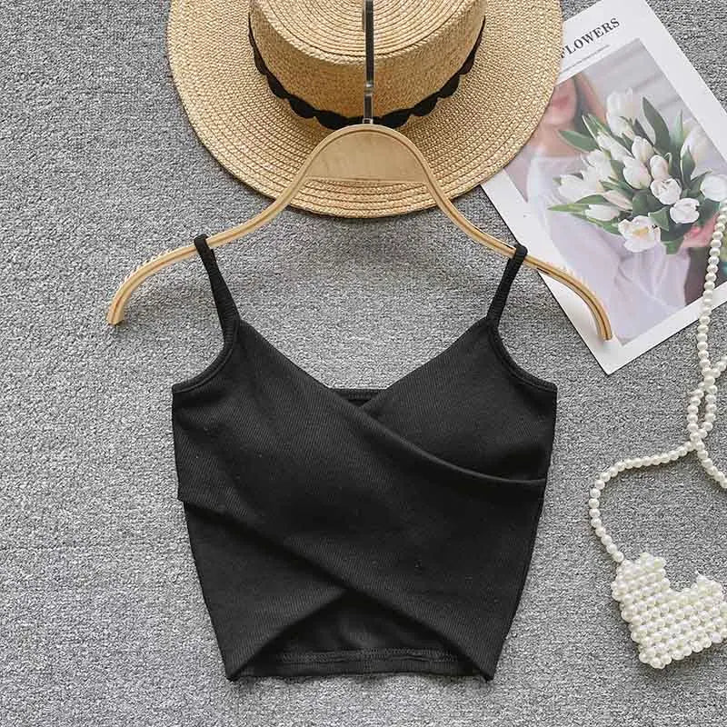  Irregular Casual Sport Camisole Women Strap Design Solid Fashion 2025 Y2K Elegant Ladies Chic Slim Tank Tops