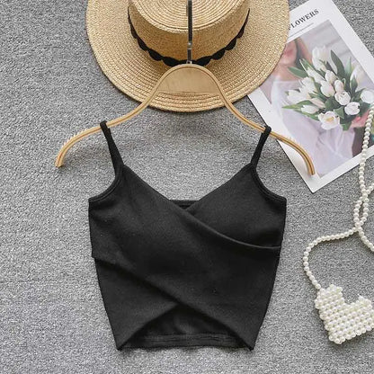  Irregular Casual Sport Camisole Women Strap Design Solid Fashion 2025 Y2K Elegant Ladies Chic Slim Tank Tops