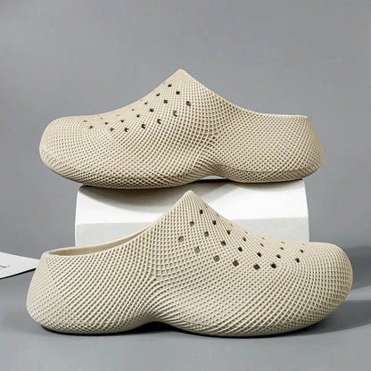 New Summer Fashion Couple Slippers EVA Baotou Men's Sandals Outdoor Thick Bottom Hole Shoes Luxury Beach Men Garden Shoes