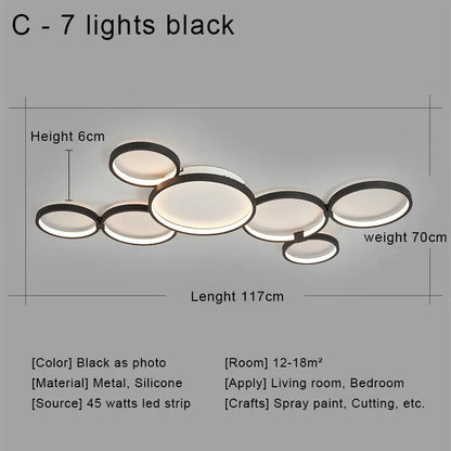 Modern LED Ceiling Chandeliers With Remote Control Decor Home Ring Lamp Living Room Bedroom Dining Room Ceiling Light Fixtures