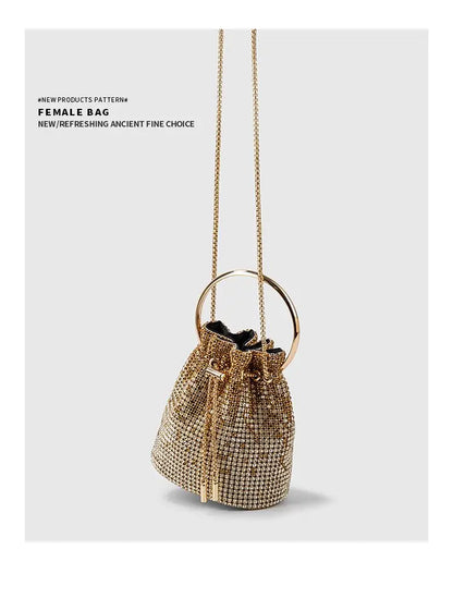 Diamond Bucket Bag for Women  Rhinestones Bling Shoulder Bags FashionTote Handbag Luxury Design Purse Crossbody Bag