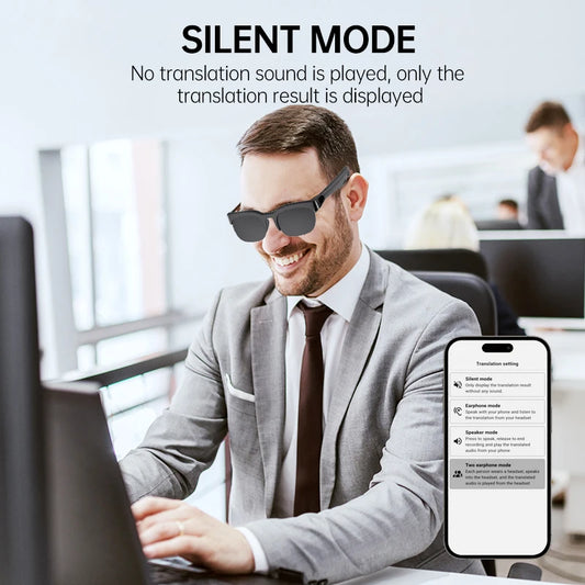 XG89 Smart Bluetooth Audio Sunglasses, Real-Time Translator Glasses with Anti-UV HD Lenses for Travel Driving Outdoor
