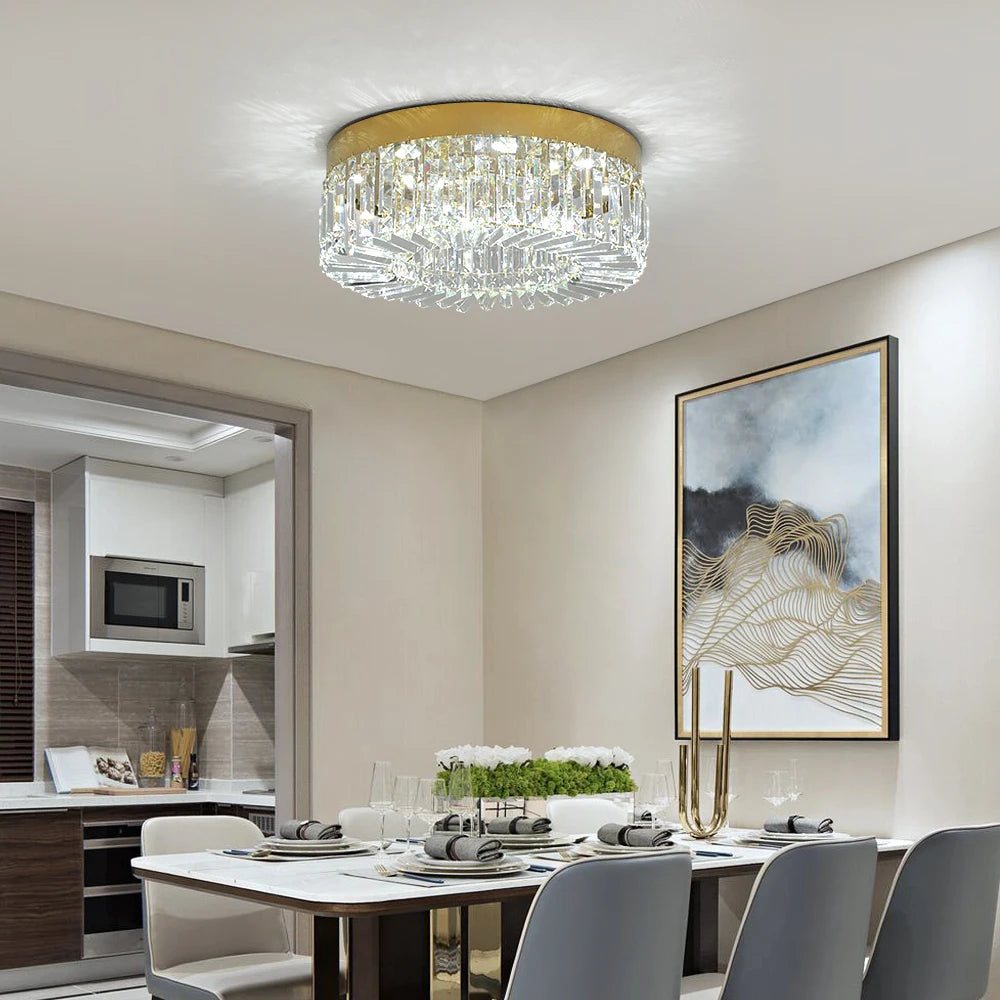 Gold Luxury Crystal Ceiling Lamp Living Room Modern Chandeliers Decoration Led Ceiling Lights Lighting Fixture Diameter 40 50cm