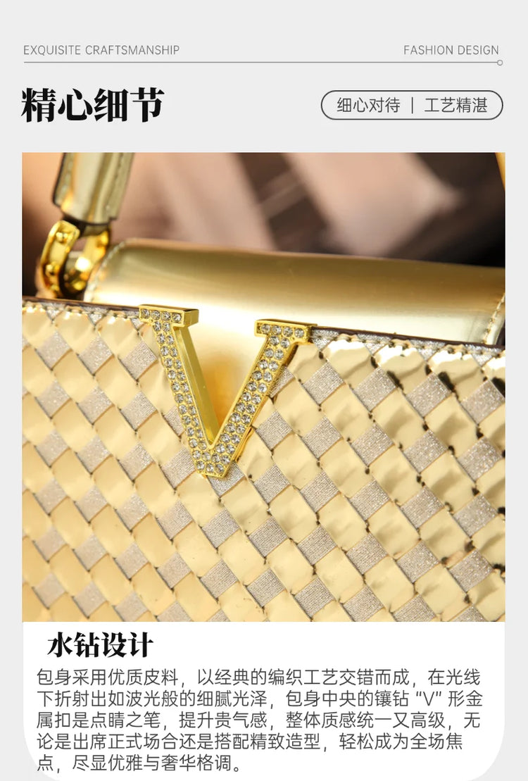 Genuine Leather Woven Handbag For Women 2026 New Light Luxury Women's Shoulder Bag Fashion Commuter Messenger Bag Versatile