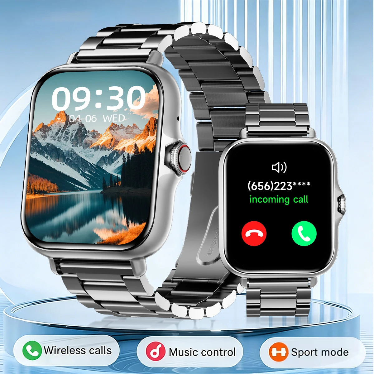 New Smart Watch 1.83'' Waterproof Message Answer Call Sports Pedometer Sleep Monitoring Information Alerts For IOS&Android