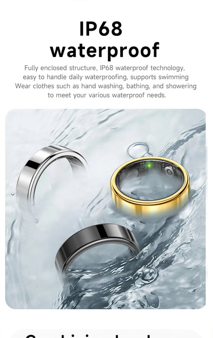 R10 Smart Ring with Charging Case for Men Women, Health and Sleep Monitor, 5ATM Waterproof, Multi-sport Mode, Smartring 2026 New