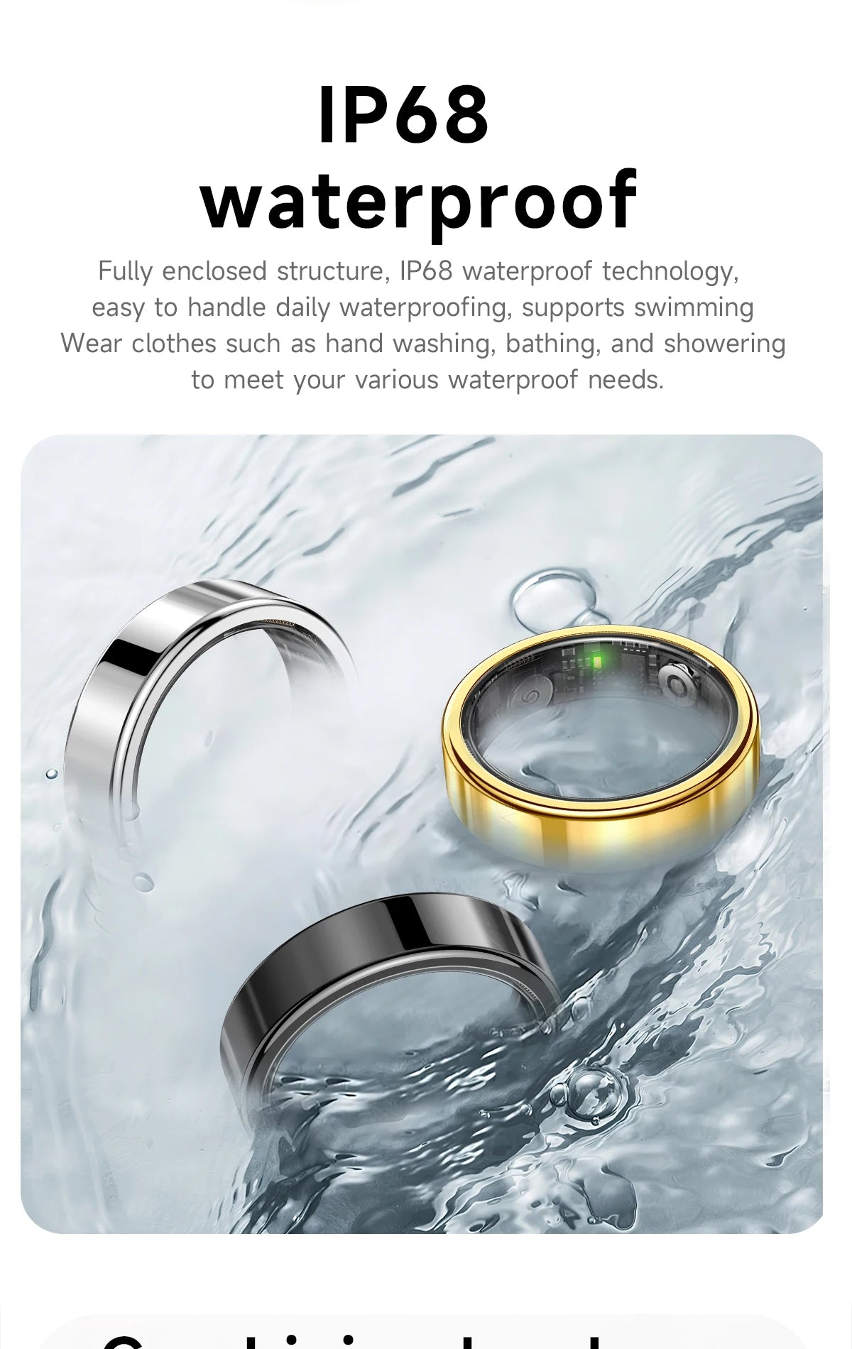 2026 New Smart Ring Heart Rate Blood Pressure Sleep Monitoring Motion Tracking IP68 Waterproof Men Women Smart Ring Holiday Gift