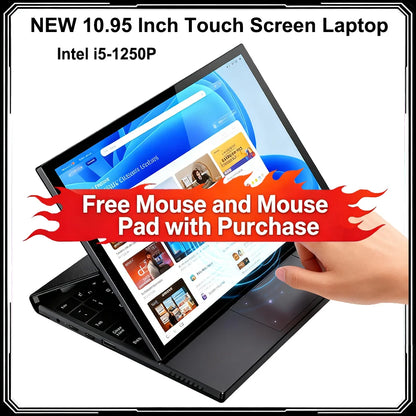 10.95 Inch Touch Screen Laptop Intel I5-1250P DDR4 32GB SSD 2TB Face Recognition Portable Mini Tablet Notebook Windows 11 WiFi6